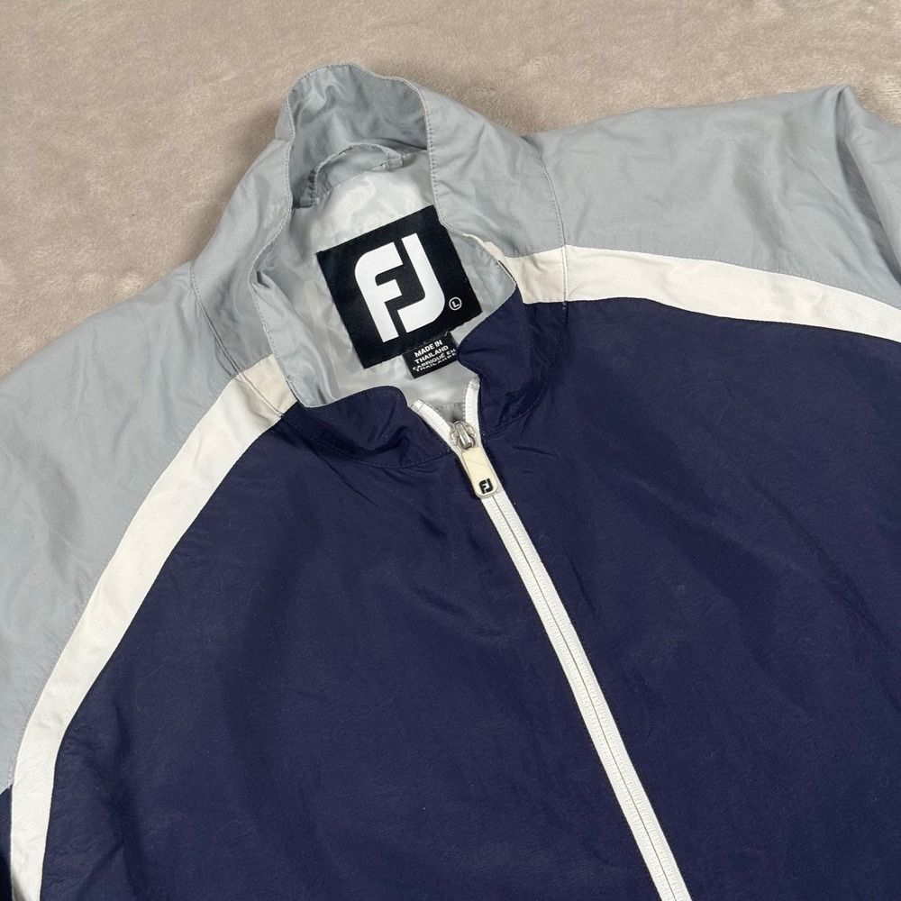 FootJoy Windbreaker Pullover Mens Large Blue Grey Quarter Zip Golf Jacket